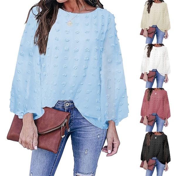 women's t-shirt women's fashion solid color round neck loose jacquard wool ball long sleeved 5kpy, White
women's t-shirt women's fashion solid color round neck loose jacquard wool ball long sleeved 5kpy, White