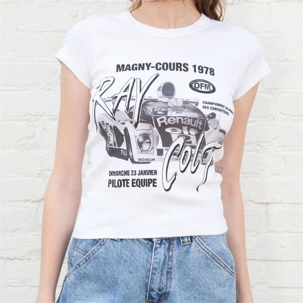 vintage slim crop women letter print pattern cotton short sleeve tee shirt summer casual streetwear t 220322, White
vintage slim crop women letter print pattern cotton short sleeve tee shirt summer casual streetwear t 220322, White