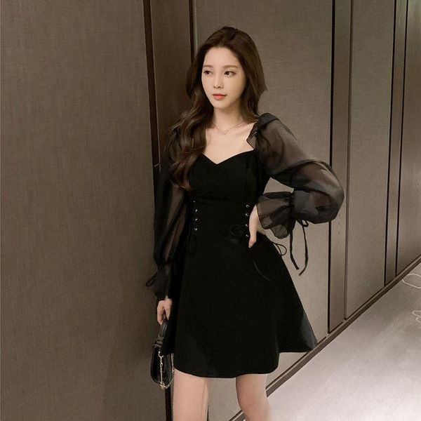 casual dresses vintage women retro square collar long sleeve lace up side bandage short dress for mesh solid female, Black;gray
casual dresses vintage women retro square collar long sleeve lace up side bandage short dress for mesh solid female, Black;gray
