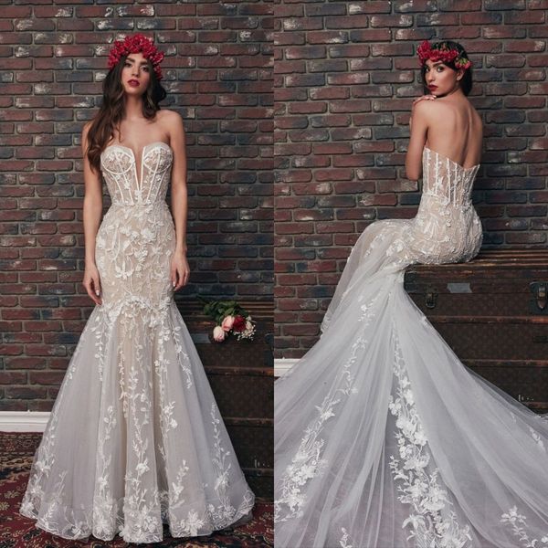 vintage mermaid wedding dresses lace applique bridal gowns illusion corset boho robe de soirée backless, White
vintage mermaid wedding dresses lace applique bridal gowns illusion corset boho robe de soirée backless, White