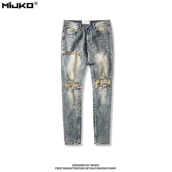 men's jeans mijko men's wear autumn and winter 2021 new wash water old hole pants leg zipper jeans men's fashion, Blue
men's jeans mijko men's wear autumn and winter 2021 new wash water old hole pants leg zipper jeans men's fashion, Blue