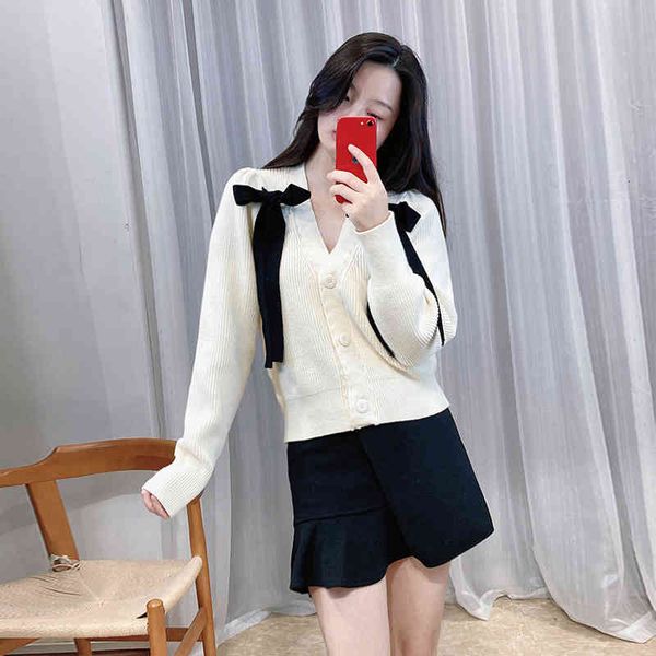 women's sweaters bow knit cardigan women's autumn french sweet collegiate v-neck loose thickened sweater ins at3i, White;black
women's sweaters bow knit cardigan women's autumn french sweet collegiate v-neck loose thickened sweater ins at3i, White;black