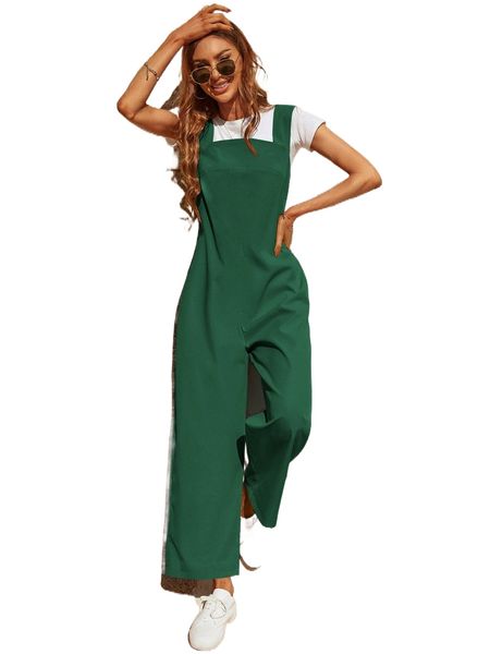 solid wide leg overalls without tee n7o4#, Black;white
solid wide leg overalls without tee n7o4#, Black;white
