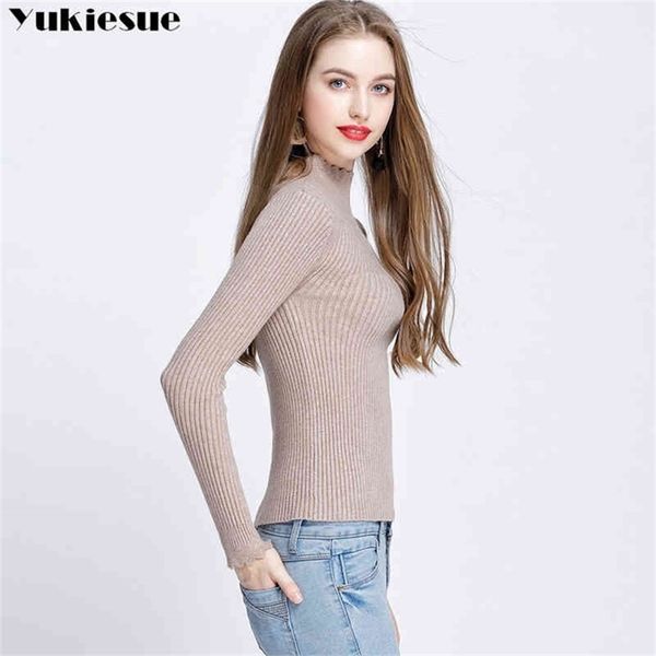 women sweaters and pullovers winter spring pull sweater women turtleneck pullover solid knitted jumper female femme 210412, White;black
women sweaters and pullovers winter spring pull sweater women turtleneck pullover solid knitted jumper female femme 210412, White;black