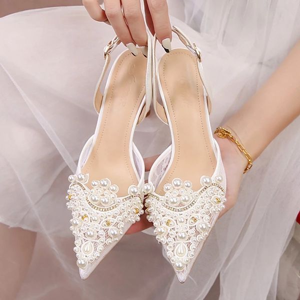 white lace pearl wedding shoes for brides pearls point toe elegant women pumps summer high heels sandals comfy bridal shoes cl07556, Black
white lace pearl wedding shoes for brides pearls point toe elegant women pumps summer high heels sandals comfy bridal shoes cl07556, Black