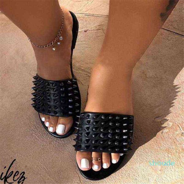 sale- candy color women beach slippers open toe sandals womens rivet slippers outside ladies flat slides summer shoes female footwear, Black
sale- candy color women beach slippers open toe sandals womens rivet slippers outside ladies flat slides summer shoes female footwear, Black
