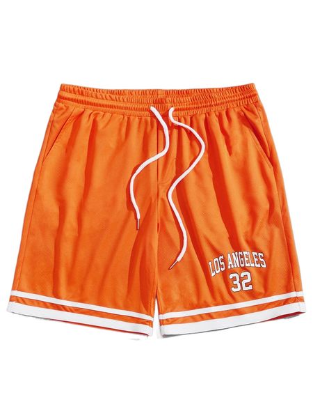 men letter graphic contrast tape drawstring waist mesh track shorts o9vq#, White;black
men letter graphic contrast tape drawstring waist mesh track shorts o9vq#, White;black
