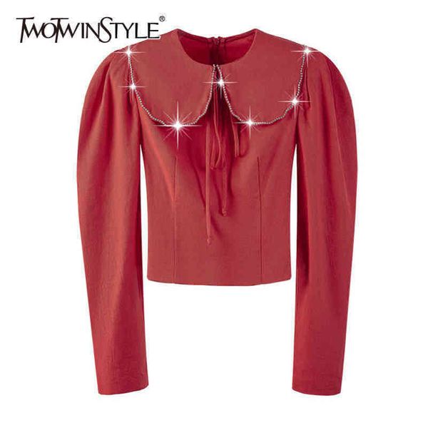 solid patchwork diamond shirt for women o neck long sleeve minimalist short blouse female fashion clothing 210423, White
solid patchwork diamond shirt for women o neck long sleeve minimalist short blouse female fashion clothing 210423, White