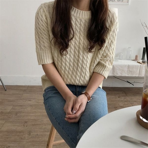 hzirip vintage pullovers feminine twisted halfsleeved gentle retro elegant women simple chic knitted basic sweater y200910, White;black
hzirip vintage pullovers feminine twisted halfsleeved gentle retro elegant women simple chic knitted basic sweater y200910, White;black