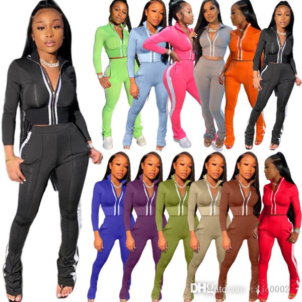3xl fall winter women cardigan pants suit strip zipper stand collar crop 2 piece set outfits, White
3xl fall winter women cardigan pants suit strip zipper stand collar crop 2 piece set outfits, White