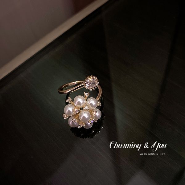 gold plating korean stylish and simple personality ring rhinestone pearl flower open ring online influencer refined bracelet, Silver
gold plating korean stylish and simple personality ring rhinestone pearl flower open ring online influencer refined bracelet, Silver