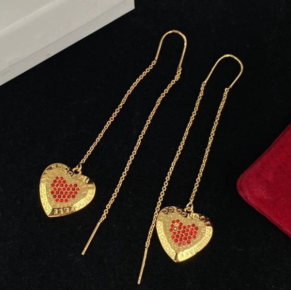 fashion designer love heart earring women chic red diamond charm dangle ear line eardrop earrings lady party wedding jewelry gift with box, Golden
fashion designer love heart earring women chic red diamond charm dangle ear line eardrop earrings lady party wedding jewelry gift with box, Golden