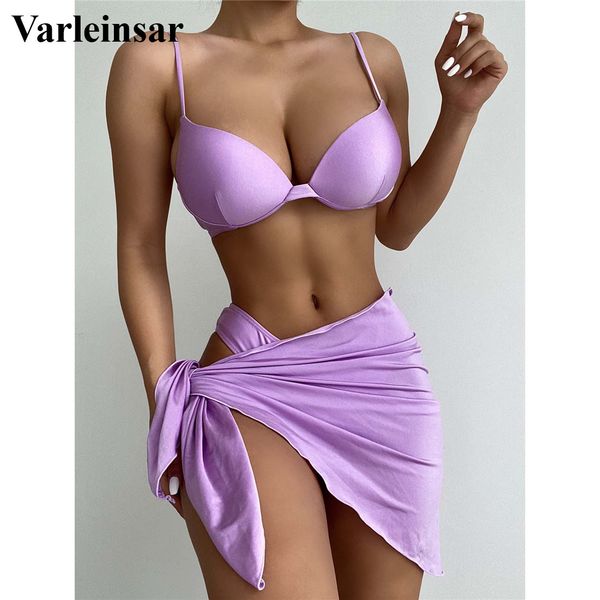 high cut with sarong bikini female swimsuit women swimwear three-pieces bikini set bra cup bather bathing suit swim v3194, White;black
high cut with sarong bikini female swimsuit women swimwear three-pieces bikini set bra cup bather bathing suit swim v3194, White;black