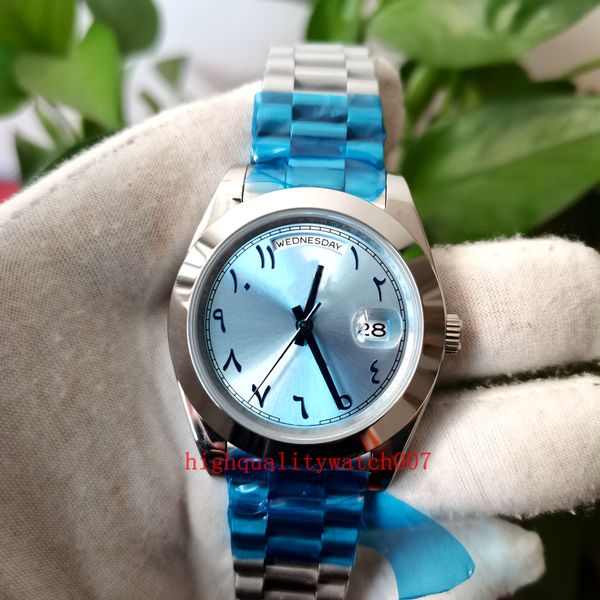 men's fashion wristwatches ice green arabic numeral dial 40mm eta 2813 movement automatic mens watch stainless steel bracelet watches, Slivery;brown
men's fashion wristwatches ice green arabic numeral dial 40mm eta 2813 movement automatic mens watch stainless steel bracelet watches, Slivery;brown