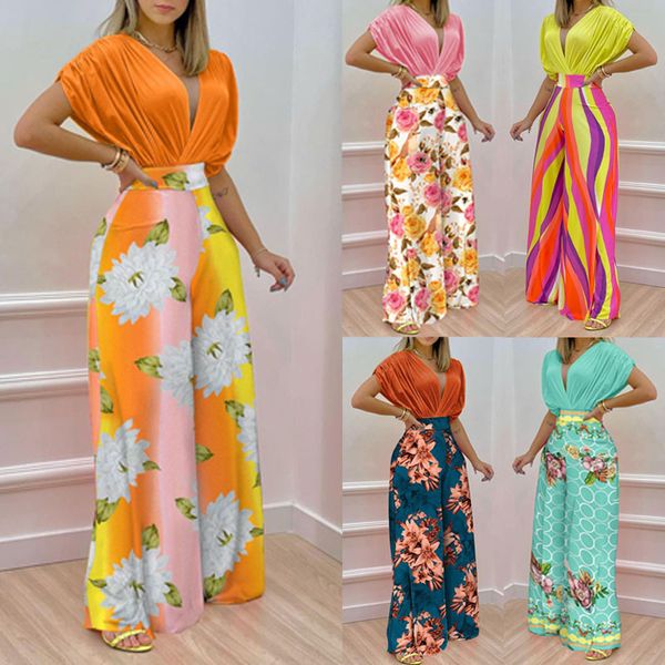 pants spot europe and the united states spring summer new printed bat-sleeve wide-leg two-piece suit, White
pants spot europe and the united states spring summer new printed bat-sleeve wide-leg two-piece suit, White