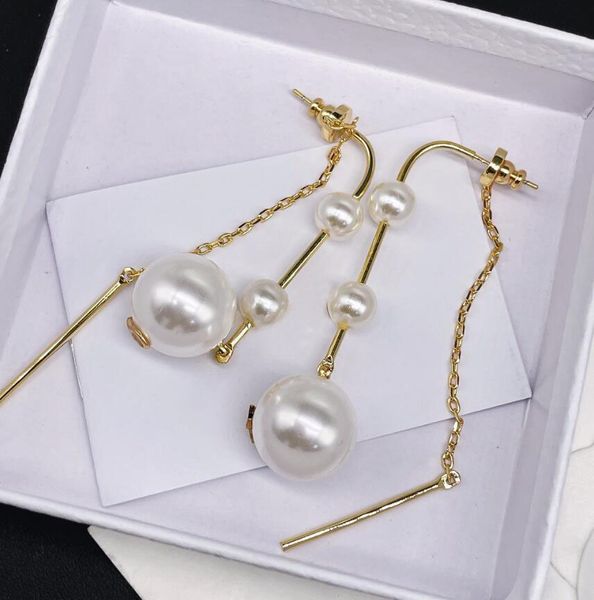fashion 18k gold plated dangle designers stud earrings luxury brand women pearl earring long chain for wedding party jewerlry accessories gi, Silver
fashion 18k gold plated dangle designers stud earrings luxury brand women pearl earring long chain for wedding party jewerlry accessories gi, Silver