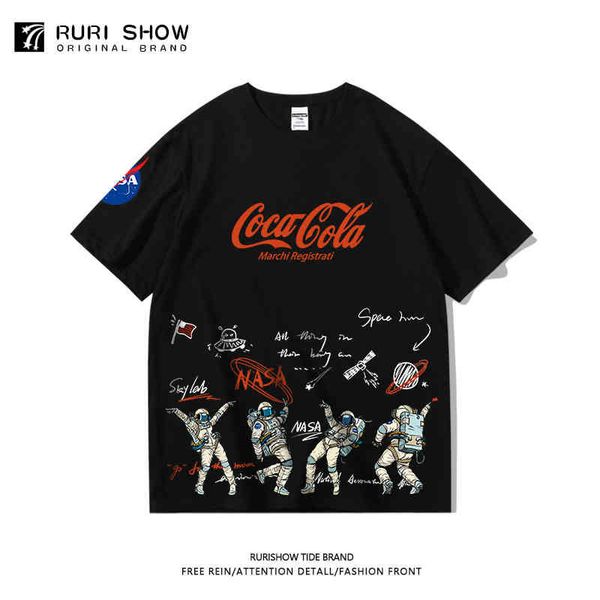 nasa co branded short sleeve t-shirt men's summer tide brand pure cotton flagship store official website ins trend round neck half, White;black
nasa co branded short sleeve t-shirt men's summer tide brand pure cotton flagship store official website ins trend round neck half, White;black