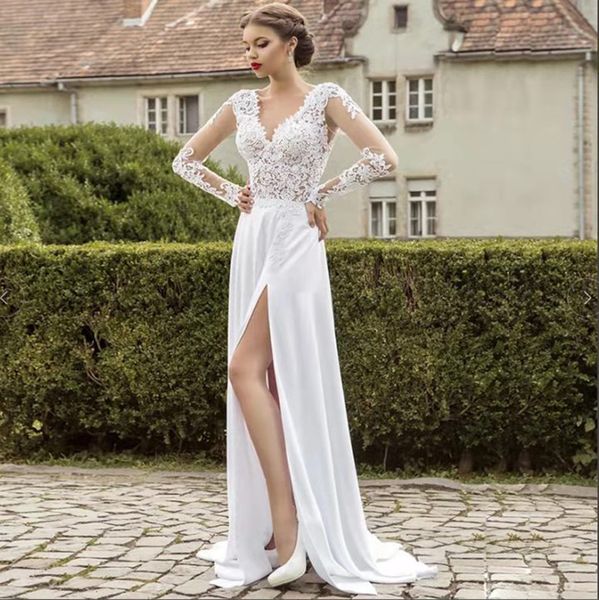 2022 new princess bride a long sleeve wedding dress white trailing perspective backless lace wed dress vestido de novia
2022 new princess bride a long sleeve wedding dress white trailing perspective backless lace wed dress vestido de novia