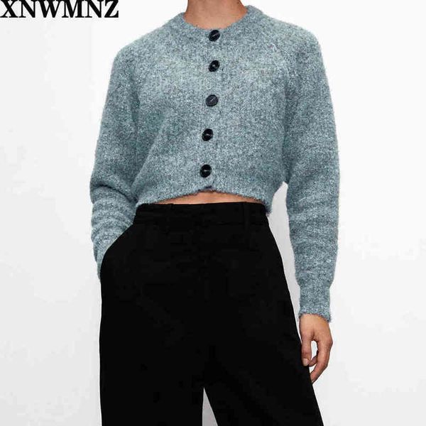 xnwmnz za women fashion cropped wool blend cardigan woman round neckline long sleeve button cardigan female chic 210513, White
xnwmnz za women fashion cropped wool blend cardigan woman round neckline long sleeve button cardigan female chic 210513, White