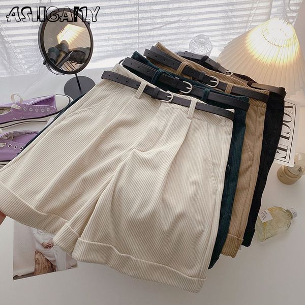 ashgaily high waist shorts women streetwear corduroy with belt all match wide leg bottoms female 220602, White;black
ashgaily high waist shorts women streetwear corduroy with belt all match wide leg bottoms female 220602, White;black
