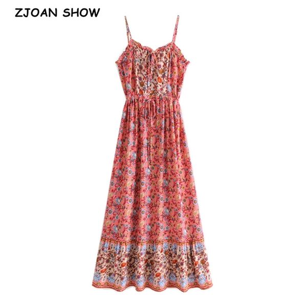 bohemia pink floral print spaghetti strap dress boho woman lacing up adjustable waist sling midi long dresses holiday robe 220511, Black;gray
bohemia pink floral print spaghetti strap dress boho woman lacing up adjustable waist sling midi long dresses holiday robe 220511, Black;gray