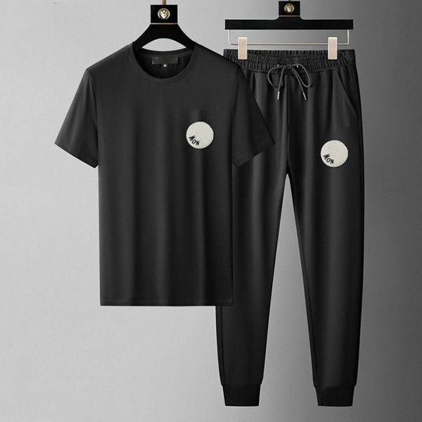 high end luxury leisure sports suit men s summer loose korean trend set of clothes t shirt short sleeve trousers two piece, White;black
high end luxury leisure sports suit men s summer loose korean trend set of clothes t shirt short sleeve trousers two piece, White;black