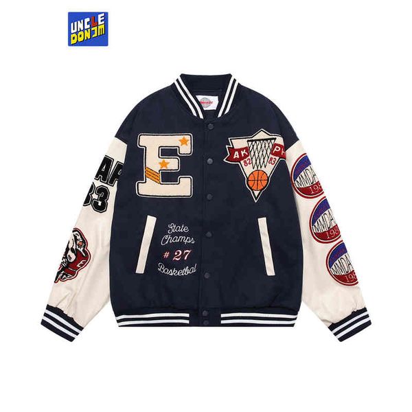 uncledonjm men women letter embroidery varsity jackets japanese spring autumn baseball jacket coat hip hop harajuku college t220728, Black;brown
uncledonjm men women letter embroidery varsity jackets japanese spring autumn baseball jacket coat hip hop harajuku college t220728, Black;brown