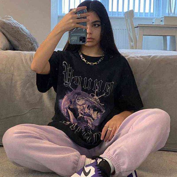 women's american high street retro solid color cartoon printed short-sle t220823, White
women's american high street retro solid color cartoon printed short-sle t220823, White