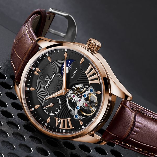 mark huafei watch tour-billon sun moon stars mechanical male ti-ktok watch women's fashion watches men luxury brand, Slivery;brown
mark huafei watch tour-billon sun moon stars mechanical male ti-ktok watch women's fashion watches men luxury brand, Slivery;brown