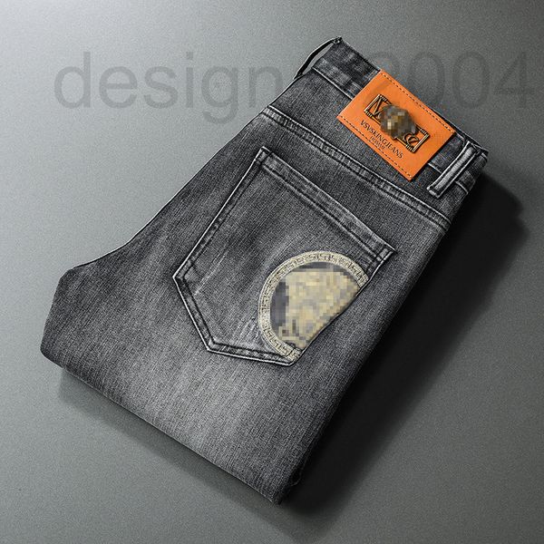 men's jeans designer new korean slim fit men's jeans small foot student cotton bullet medusa embroidery uk40, Blue
men's jeans designer new korean slim fit men's jeans small foot student cotton bullet medusa embroidery uk40, Blue