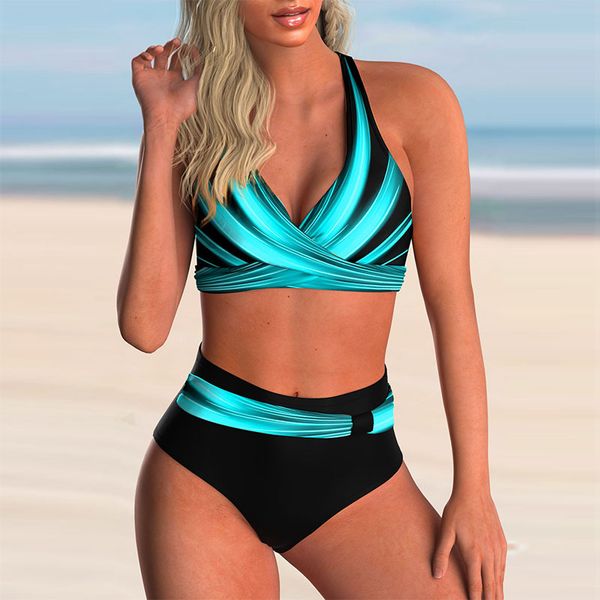 2022 push up bikini set halter swimsuit women summer high waist swimwear female bathing suit bathers mayo biquine beachwear, White;black
2022 push up bikini set halter swimsuit women summer high waist swimwear female bathing suit bathers mayo biquine beachwear, White;black