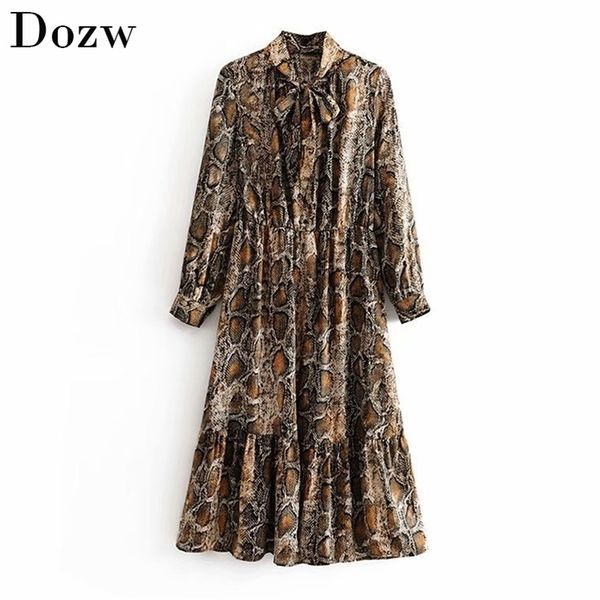 lady fashion snake print shirt dress bow tie collar long sleeve loose dresses stretch waist knee length pleated vestidos autumn 210515, Black;gray
lady fashion snake print shirt dress bow tie collar long sleeve loose dresses stretch waist knee length pleated vestidos autumn 210515, Black;gray
