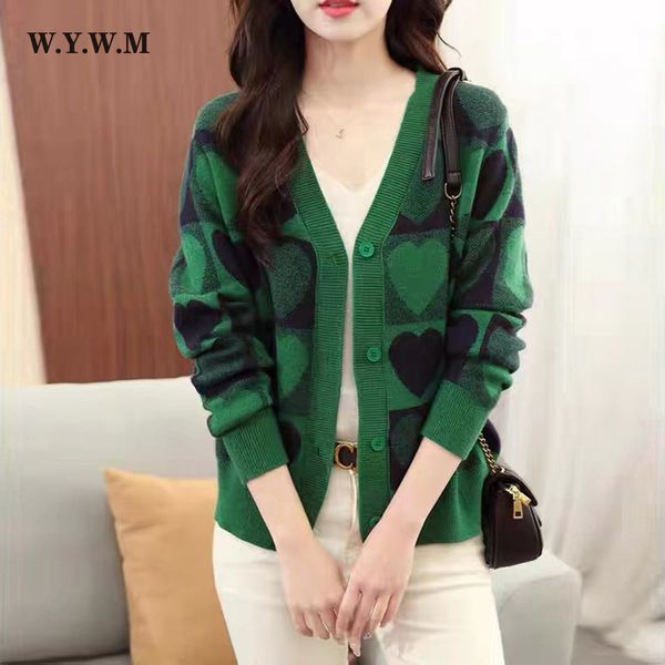 wywm korean heart printed v-neck knitted cardigan women single breasted long sleeve sweaer female trendy loose thin clothing, White;black
wywm korean heart printed v-neck knitted cardigan women single breasted long sleeve sweaer female trendy loose thin clothing, White;black
