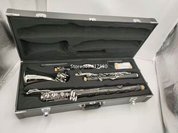low c clarinet silver plated keys bass clarinet professional musical instrument with mouthpiece
low c clarinet silver plated keys bass clarinet professional musical instrument with mouthpiece