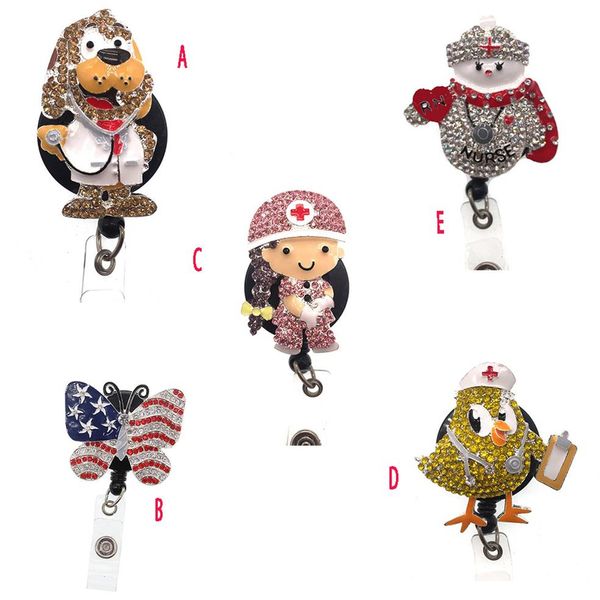 10pcs/lot new design sparkly rhinestone crystal nurse medical doctor symbol retractable animal dog butterfly snowman shape badge r267e, Gray
10pcs/lot new design sparkly rhinestone crystal nurse medical doctor symbol retractable animal dog butterfly snowman shape badge r267e, Gray