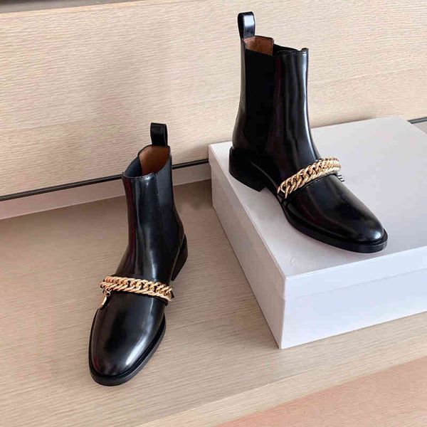 boots women's black leather combat boots warm round head winter shoes with decorative chain
boots women's black leather combat boots warm round head winter shoes with decorative chain