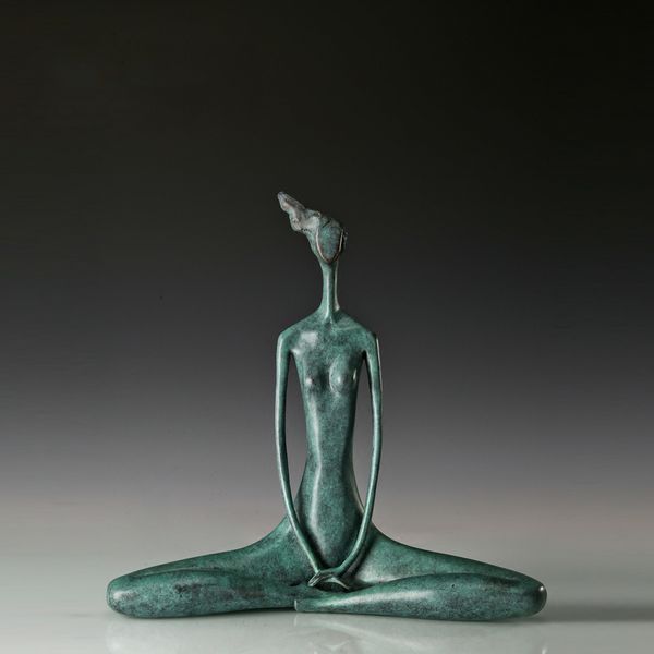 handmade abstract art statue female doing yoga sitting sculpture greenish modern figurine for decoration, Silver
handmade abstract art statue female doing yoga sitting sculpture greenish modern figurine for decoration, Silver