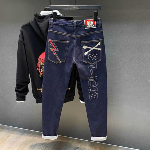 luxury designer for men spring and summer baofushen jeans men's fashion brand primary color washing heavy industry embroidery elastic s, Blue
luxury designer for men spring and summer baofushen jeans men's fashion brand primary color washing heavy industry embroidery elastic s, Blue