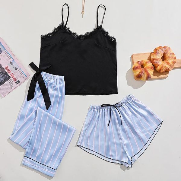 thin four seasons three sleepwear piece pajamas womens suspenders shorts home clothes suit imitation silk sexy, Black;red
thin four seasons three sleepwear piece pajamas womens suspenders shorts home clothes suit imitation silk sexy, Black;red