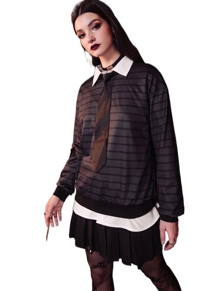 romwe dark academia striped drop shoulder sweatshirt 47ok#, Black
romwe dark academia striped drop shoulder sweatshirt 47ok#, Black