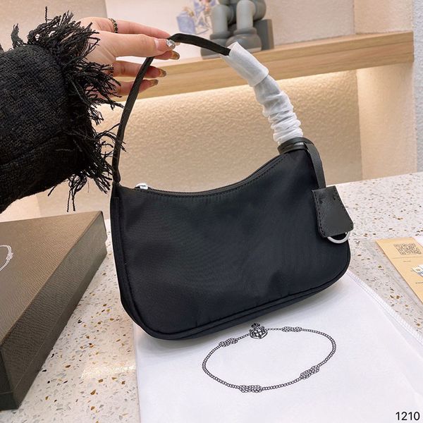 luxurious bags fashion nylon underarm designer shoulder bags luxury crossbody bag ladies handbags bolsas mujer with box female handbag 22cm