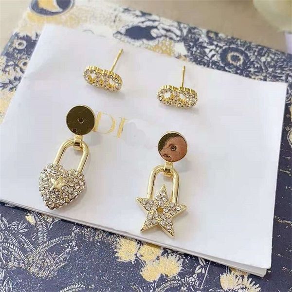 new love five pointed star studded earrings simple high-grade brass 925 silver needle, Golden
new love five pointed star studded earrings simple high-grade brass 925 silver needle, Golden