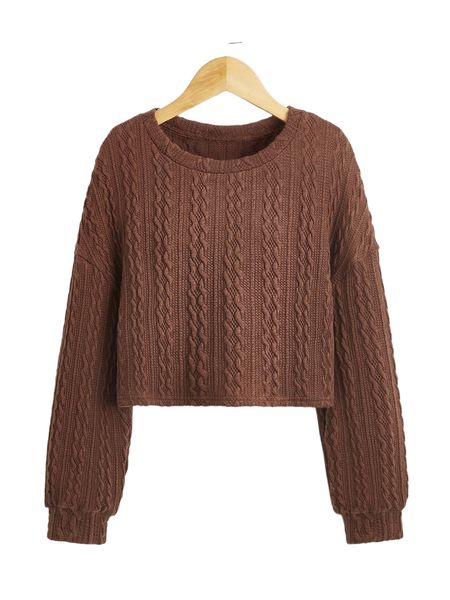 girls drop shoulder cable knit tee a2lf#, Black;white
girls drop shoulder cable knit tee a2lf#, Black;white