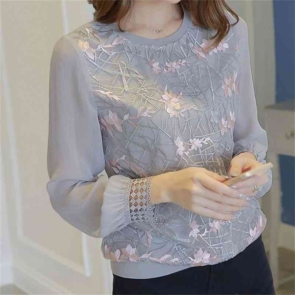 women long sleeve shirt women new floral embroidery o neck lace chiffon blouses blusa ladies casual shirt df2289 210412, White
women long sleeve shirt women new floral embroidery o neck lace chiffon blouses blusa ladies casual shirt df2289 210412, White