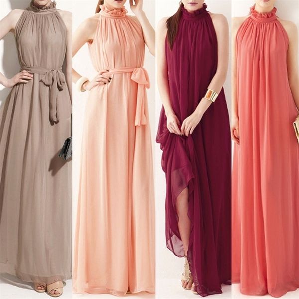 women formal solid color wedding evening party long dress ladies sleeveless ruffled collar elegant chiffon long dress with belt y200120, White;black
women formal solid color wedding evening party long dress ladies sleeveless ruffled collar elegant chiffon long dress with belt y200120, White;black
