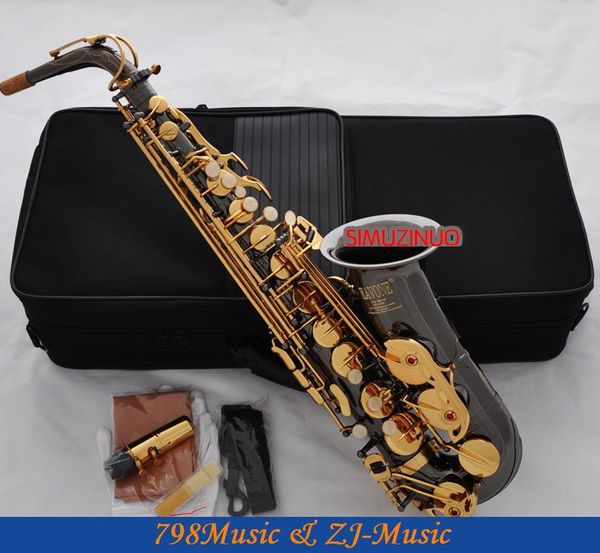 black nickel gold eb alto saxophone high f# key-pearl bottons
black nickel gold eb alto saxophone high f# key-pearl bottons