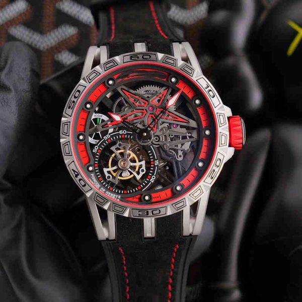 luxury mens mechanical watch the fully hollowed out tourbillon has excellent double transparent visual effect. geneva es brand wristwatch, Slivery;brown
luxury mens mechanical watch the fully hollowed out tourbillon has excellent double transparent visual effect. geneva es brand wristwatch, Slivery;brown