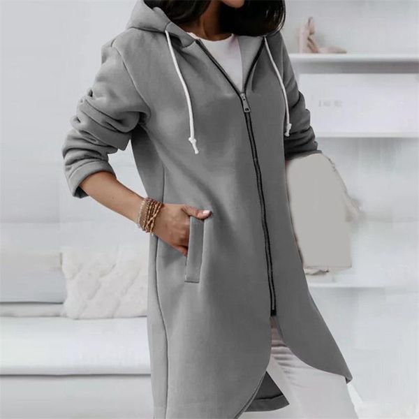 women's hoodies & sweatshirts fleece outerwear autumn hooded long coat women zipper sleeve jackets solid color simple all-match sweatsh, Black
women's hoodies & sweatshirts fleece outerwear autumn hooded long coat women zipper sleeve jackets solid color simple all-match sweatsh, Black