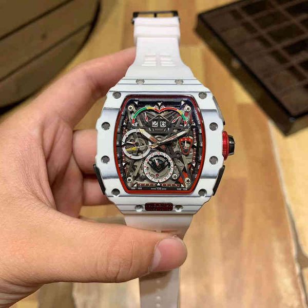 luxury mens mechanical watch richa milles business leisure r50-03 automatic white carbon fiber tape fashion swiss movement wristwatches, Slivery;brown
luxury mens mechanical watch richa milles business leisure r50-03 automatic white carbon fiber tape fashion swiss movement wristwatches, Slivery;brown