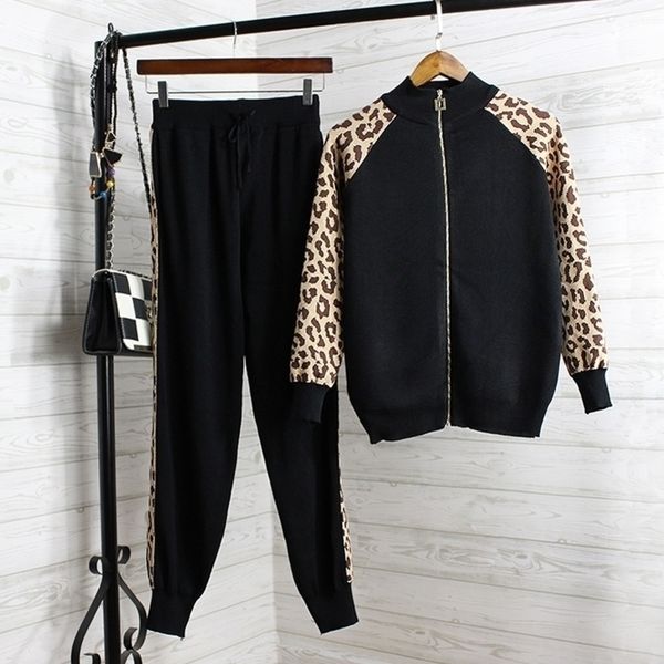 woman tracksuit clothes spring autumn leopard patchwork two piece set women long pant knitted sportsuit outfit y201128, Gray
woman tracksuit clothes spring autumn leopard patchwork two piece set women long pant knitted sportsuit outfit y201128, Gray